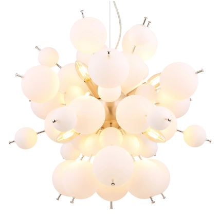 Globo - Luster na sajli 6xE14/25W/230V pr. 55 cm bela
