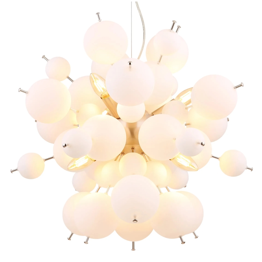 Globo - Luster na sajli 6xE14/25W/230V pr. 55 cm bela