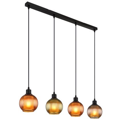 Globo - Luster na sajli 4xE27/25W/230V bakreno/zelena/plava