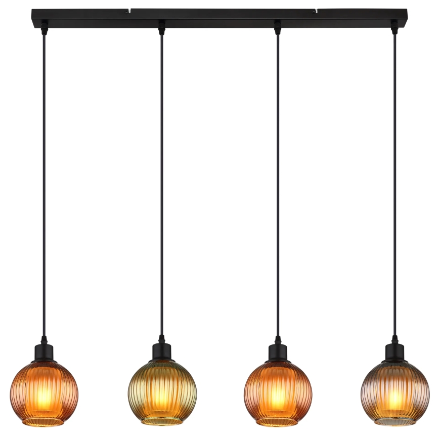 Globo - Luster na sajli 4xE27/25W/230V bakreno/zelena/plava