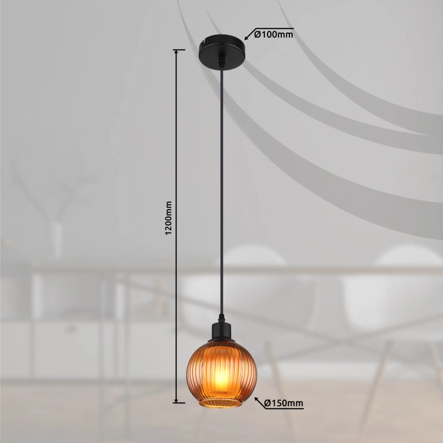 Globo - Luster na sajli 1xE27/25W/230V pr. 15 cm bakreno
