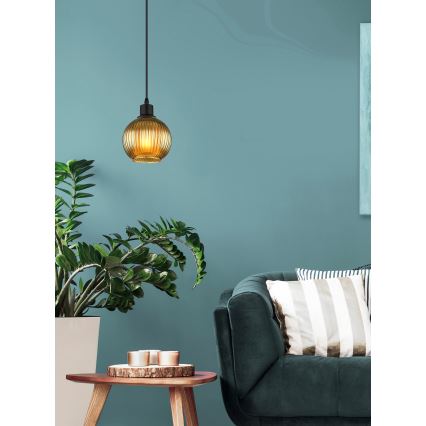Globo - Luster na sajli 1xE27/25W/230V pr. 15 cm zelena