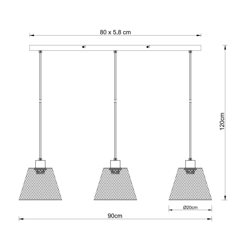 Globo - Luster na sajli 3xE27/40W/230V