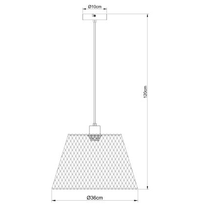 Globo - Luster na sajli 1xE27/40W/230V pr. 36 cm