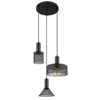 Globo - Luster na sajli 3xE27/60W/230V crno
