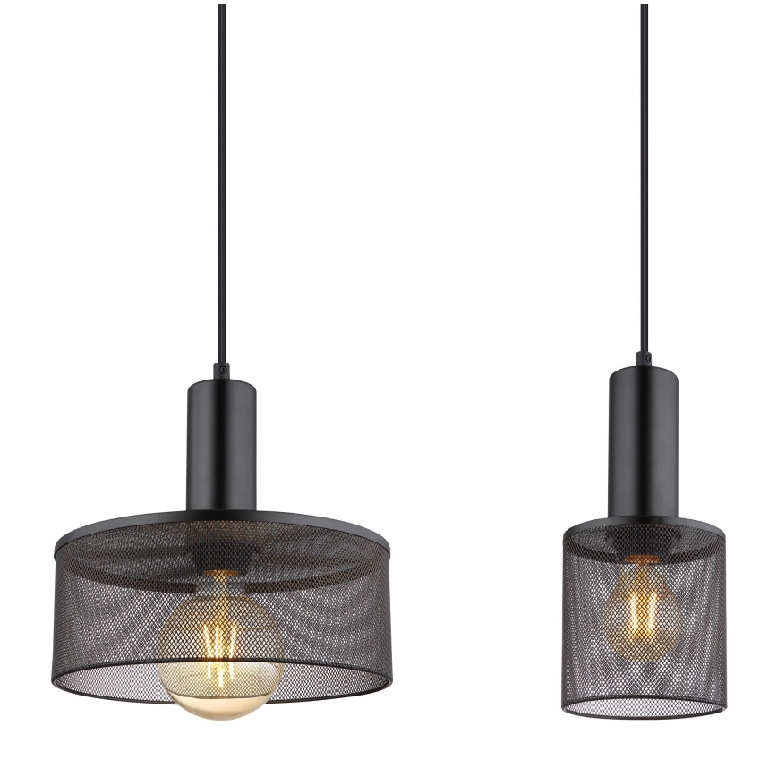 Globo - Luster na sajli 4xE27/60W/230V crno