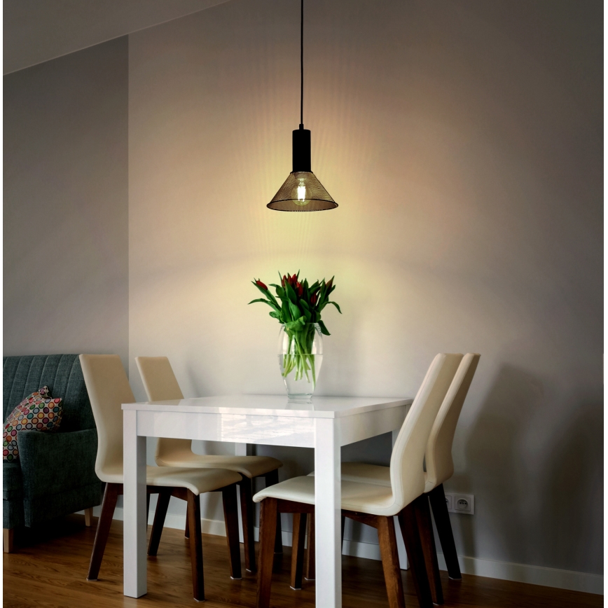 Globo - Luster na sajli 1xE27/60W/230V crno