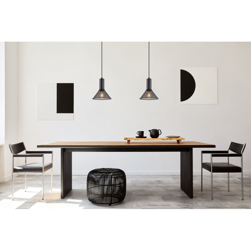 Globo - Luster na sajli 1xE27/60W/230V crno