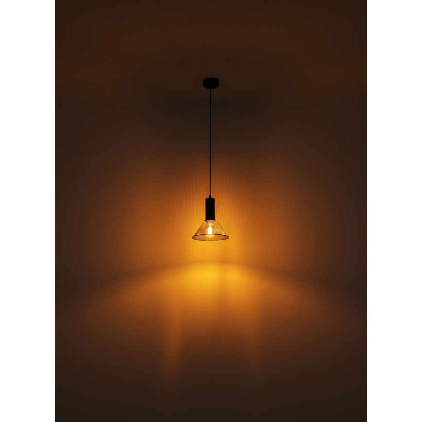 Globo - Luster na sajli 1xE27/60W/230V crno