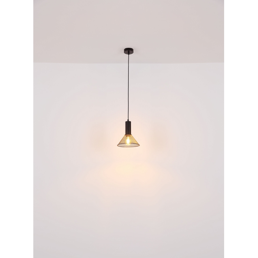 Globo - Luster na sajli 1xE27/60W/230V crno