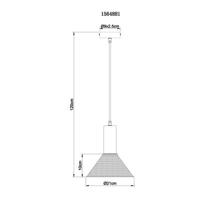 Globo - Luster na sajli 1xE27/60W/230V crno
