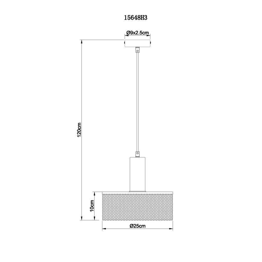 Globo - Luster na sajli 1xE27/60W/230V crno