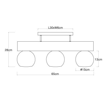 Globo - Nadgradni luster 3xE27/40W/230V