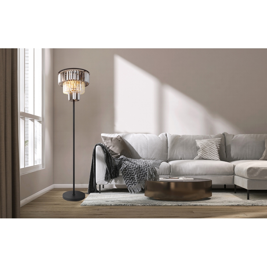 Globo - Podna lampa 3xE27/40W/230V pr. 40 cm crno