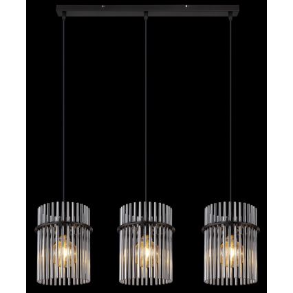Globo - Luster na sajli 3xE27/60W/230V crno