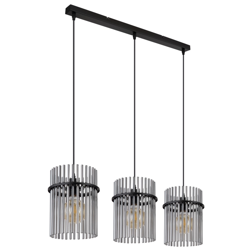 Globo - Luster na sajli 3xE27/60W/230V crno