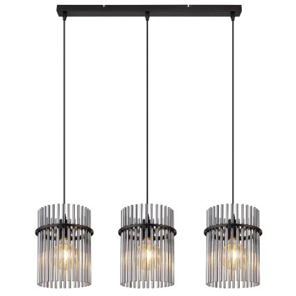 Globo - Luster na sajli 3xE27/60W/230V crno