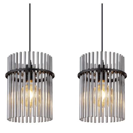 Globo - Luster na sajli 3xE27/60W/230V crno