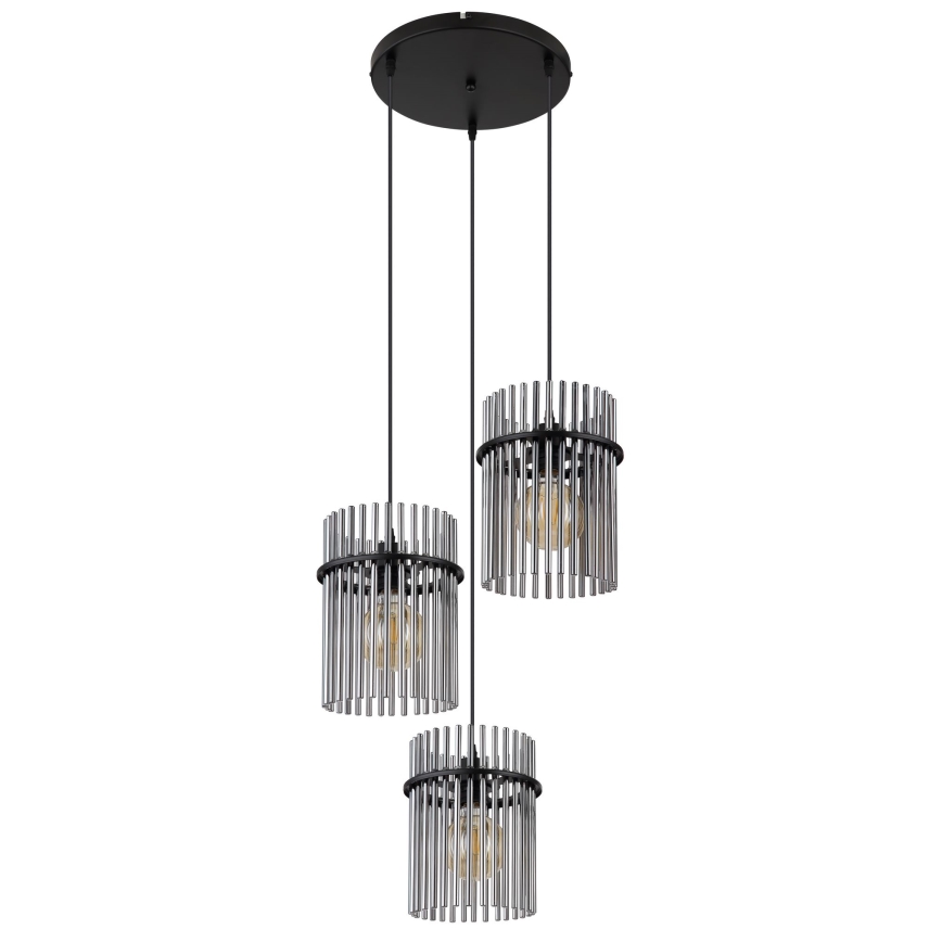 Globo - Luster na sajli 3xE27/60W/230V pr. 47 cm crno