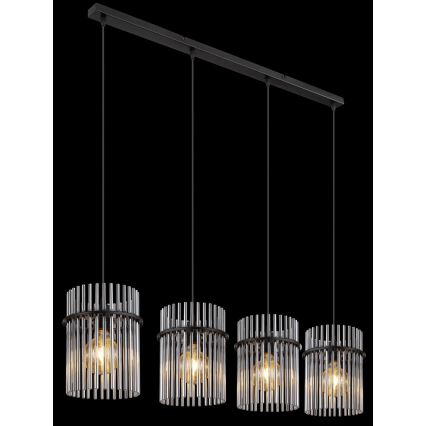 Globo - Luster na sajli 4xE27/60W/230V crno