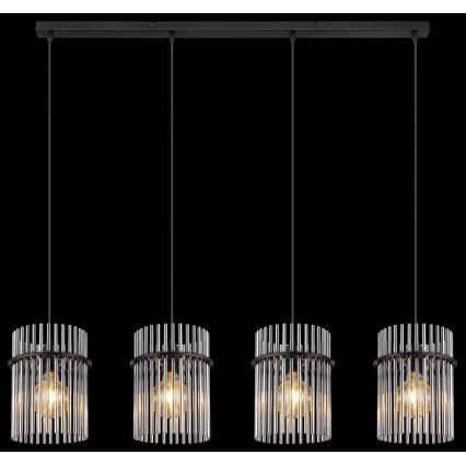 Globo - Luster na sajli 4xE27/60W/230V crno