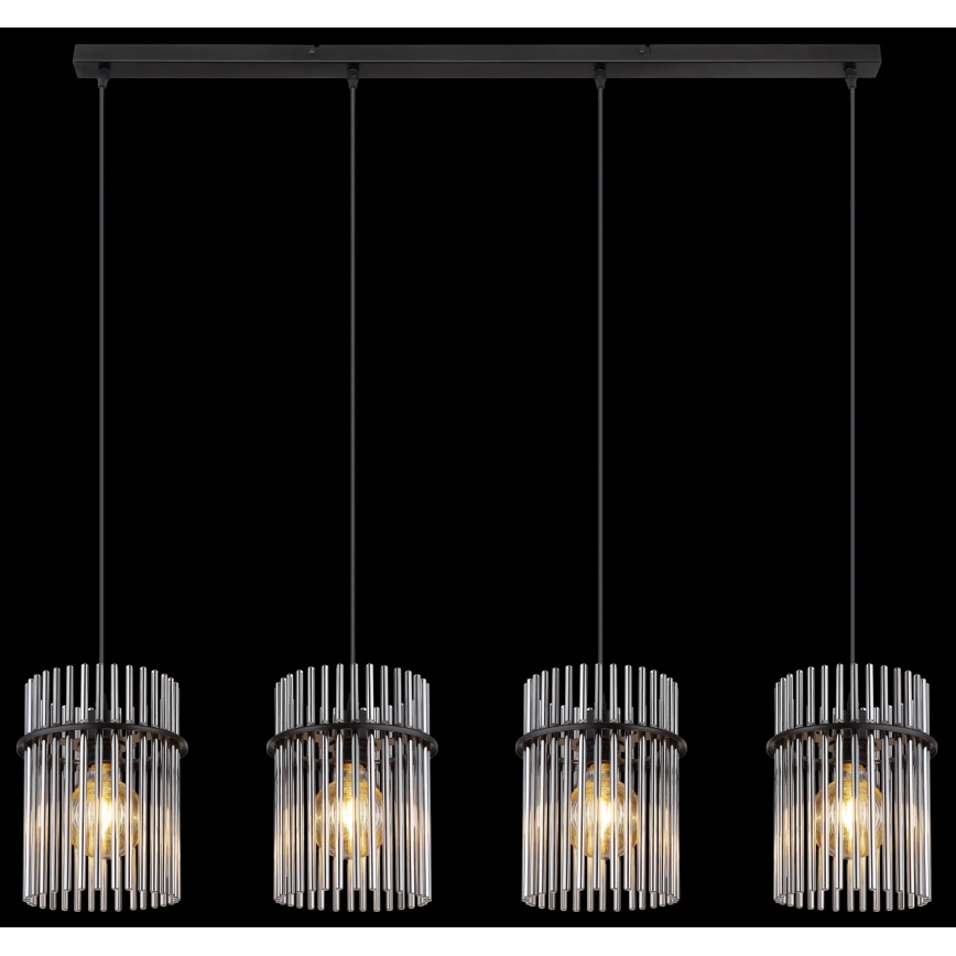 Globo - Luster na sajli 4xE27/60W/230V crno