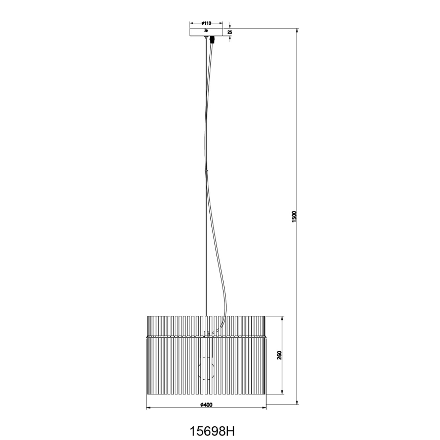 Globo - Luster na sajli 1xE27/60W/230V pr. 40 cm crno