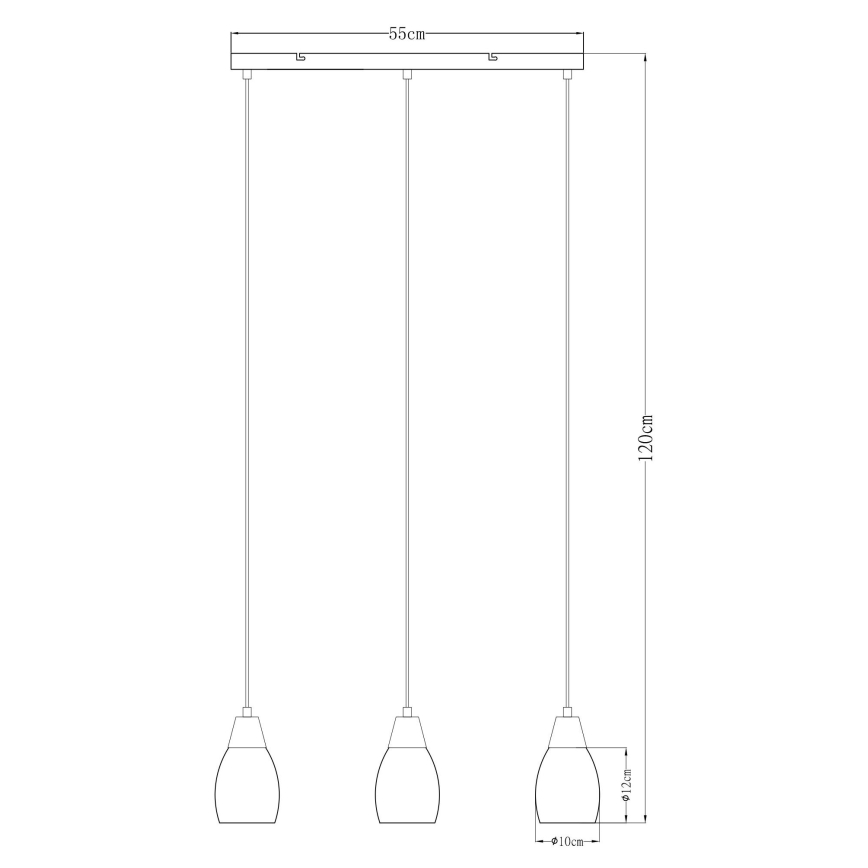 Globo - Luster na sajli 3xE27/15W/230V