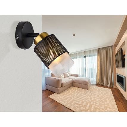 Globo - Zidna reflektorska lampa 1xE27/40W/230V crno/zlatna