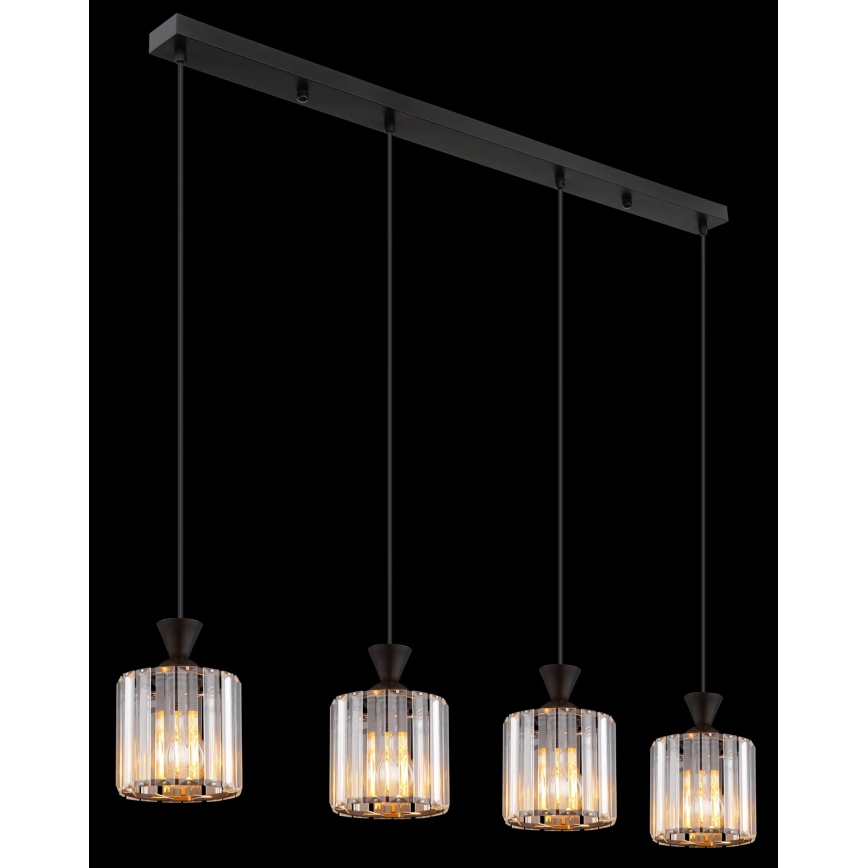 Globo - Luster na sajli 4xE27/60W/230V crno