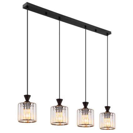 Globo - Luster na sajli 4xE27/60W/230V crno