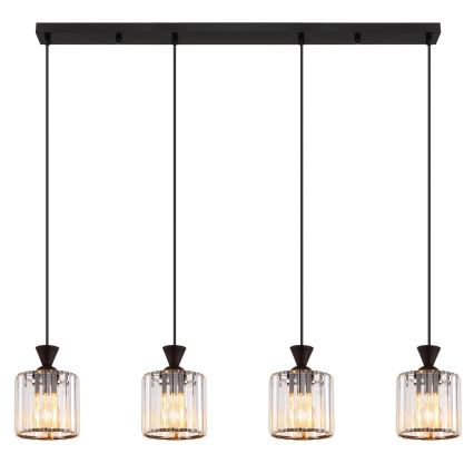 Globo - Luster na sajli 4xE27/60W/230V crno