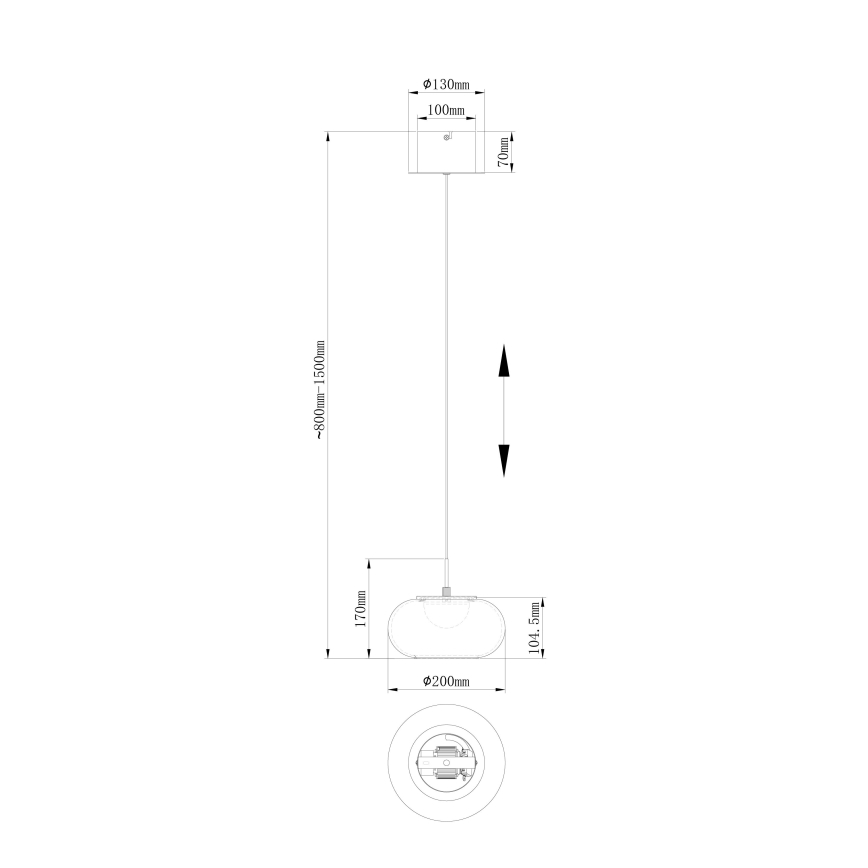 Globo - LED luster na sajli LED/6W/230V bela