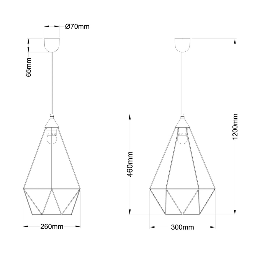 Globo - Luster na sajli 1xE27/60W/230V pr. 30 cm