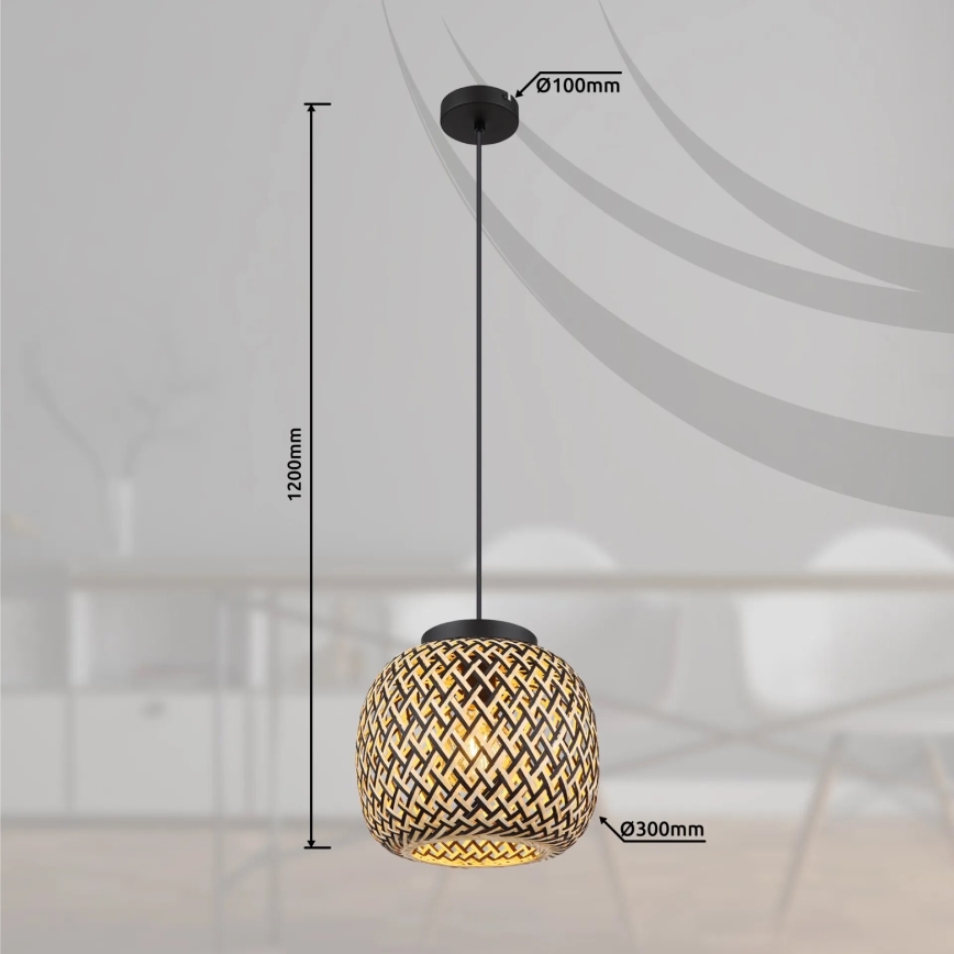 Globo 15766H1 - Luster na sajli COLLY 1xE27/15W/230V pr. 30 cm