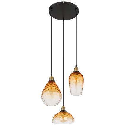 Globo - Luster na sajli 3xE27/60W/230V pr. 46 cm narandžasta