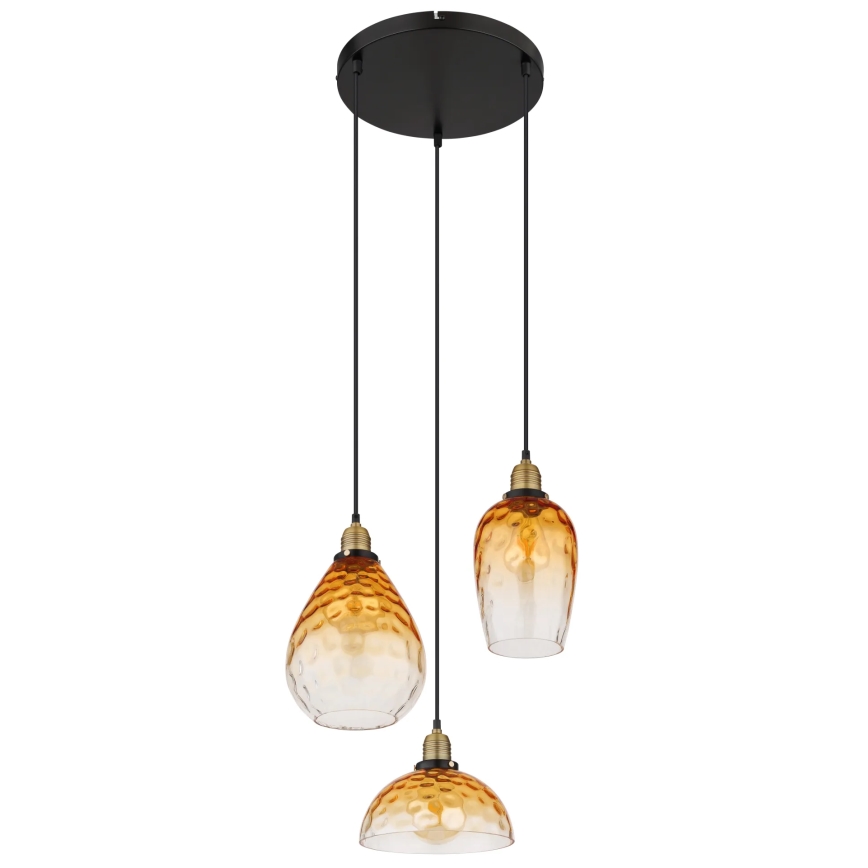 Globo - Luster na sajli 3xE27/60W/230V pr. 46 cm narandžasta