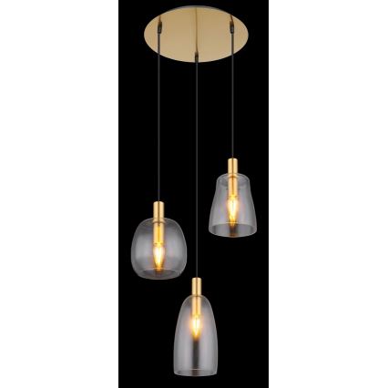 Globo - Luster na sajli 3xE14/40W/230V pr. 43 cm mesing