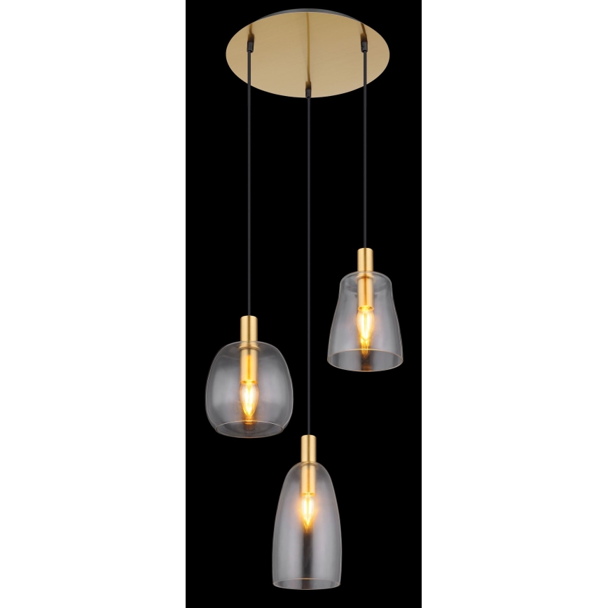 Globo - Luster na sajli 3xE14/40W/230V pr. 43 cm mesing