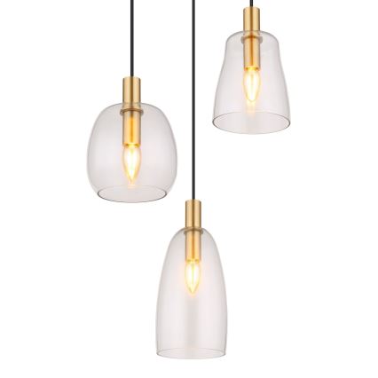 Globo - Luster na sajli 3xE14/40W/230V pr. 43 cm mesing