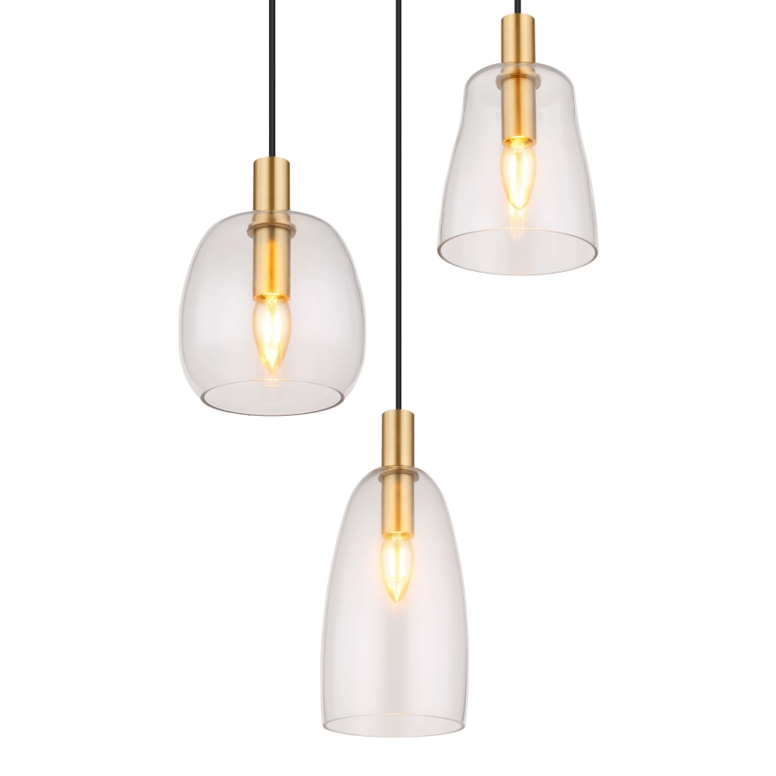 Globo - Luster na sajli 3xE14/40W/230V pr. 43 cm mesing