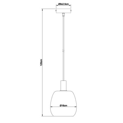 Globo - Luster na sajli 1xE14/40W/230V pr. 16 cm mesing