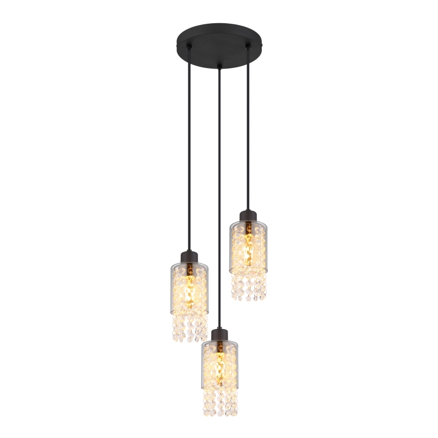 Globo - Luster na sajli 3xE27/40W/230V pr. 25 cm crno