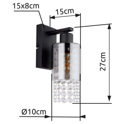 Globo - Zidna lampa 1xE27/40W/230V crno