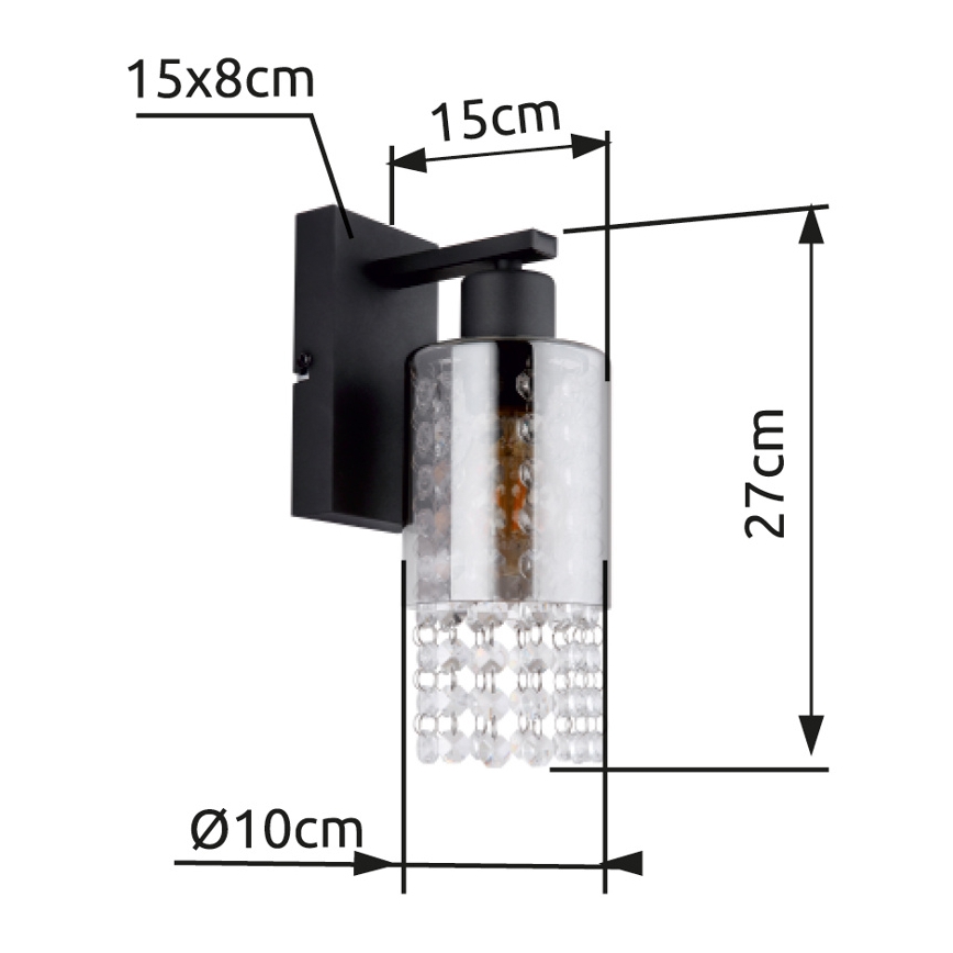 Globo - Zidna lampa 1xE27/40W/230V crno