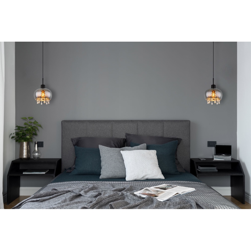 Globo - Luster na sajli 1xE27/9W/230V pr. 21 cm crno