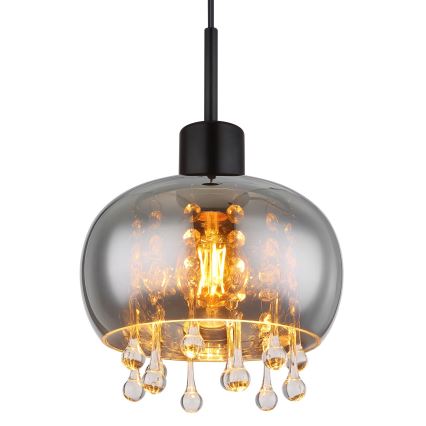 Globo - Luster na sajli 1xE27/9W/230V pr. 21 cm crno