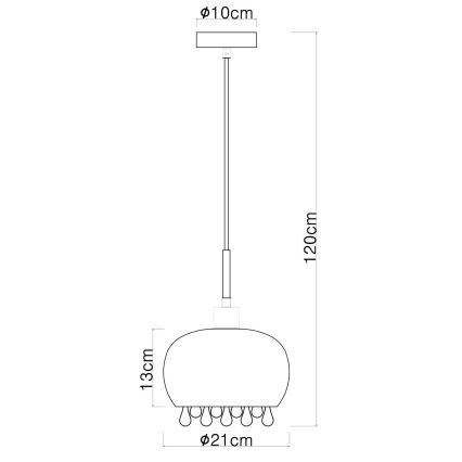 Globo - Luster na sajli 1xE27/9W/230V pr. 21 cm crno