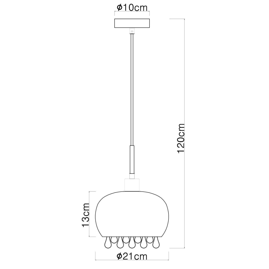 Globo - Luster na sajli 1xE27/9W/230V pr. 21 cm crno