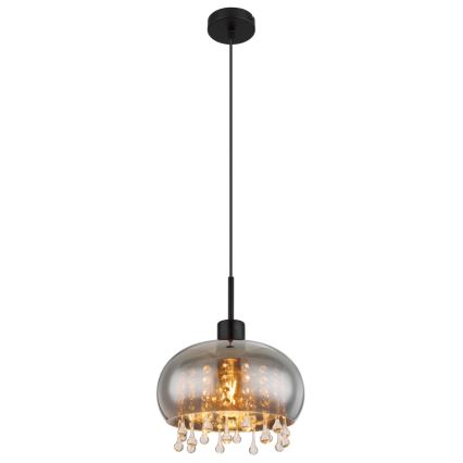 Globo - Luster na sajli 1xE27/9W/230V pr. 28 cm crno